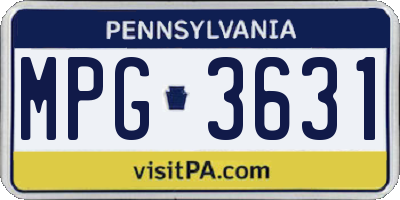 PA license plate MPG3631