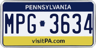 PA license plate MPG3634