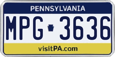 PA license plate MPG3636