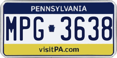 PA license plate MPG3638