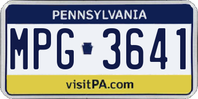 PA license plate MPG3641
