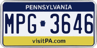 PA license plate MPG3646
