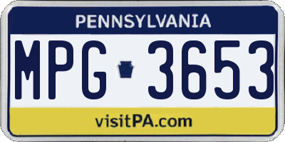 PA license plate MPG3653
