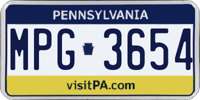 PA license plate MPG3654