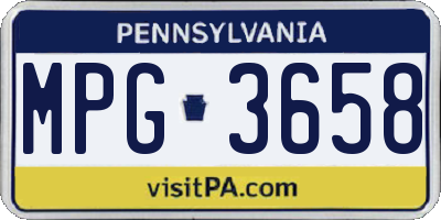 PA license plate MPG3658