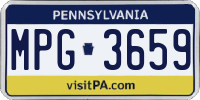 PA license plate MPG3659
