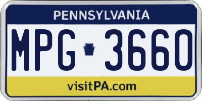 PA license plate MPG3660