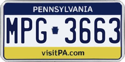 PA license plate MPG3663