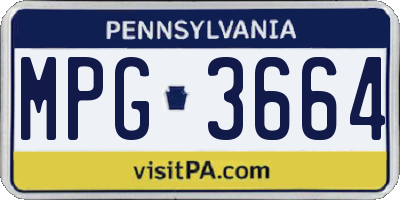 PA license plate MPG3664
