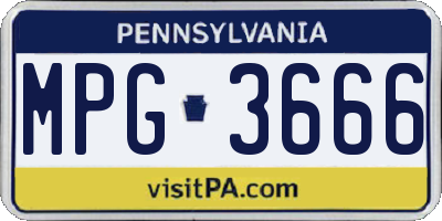 PA license plate MPG3666