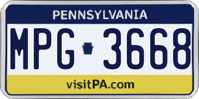 PA license plate MPG3668