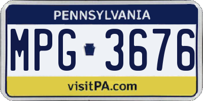 PA license plate MPG3676