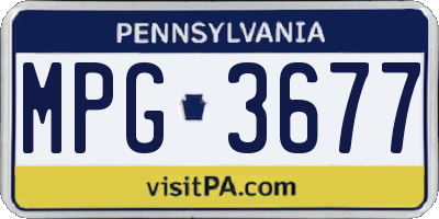 PA license plate MPG3677