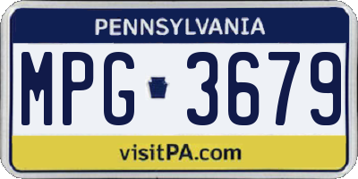 PA license plate MPG3679