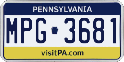 PA license plate MPG3681