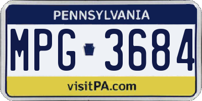 PA license plate MPG3684