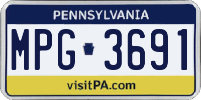 PA license plate MPG3691