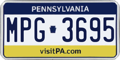 PA license plate MPG3695