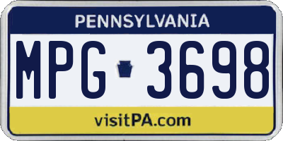PA license plate MPG3698