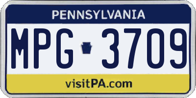PA license plate MPG3709