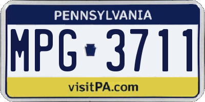 PA license plate MPG3711