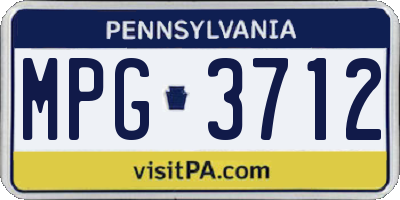 PA license plate MPG3712