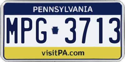 PA license plate MPG3713