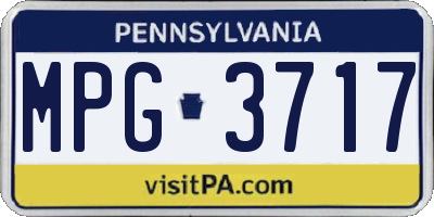 PA license plate MPG3717