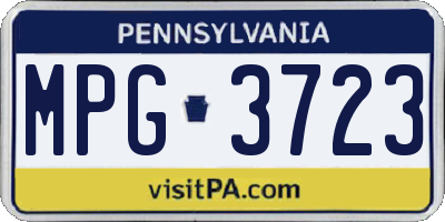 PA license plate MPG3723