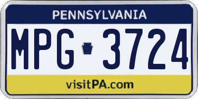 PA license plate MPG3724