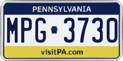 PA license plate MPG3730