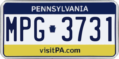 PA license plate MPG3731