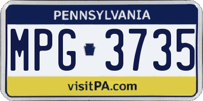 PA license plate MPG3735