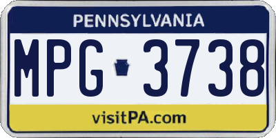 PA license plate MPG3738