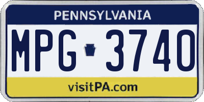 PA license plate MPG3740