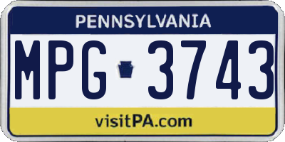 PA license plate MPG3743