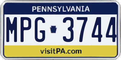 PA license plate MPG3744