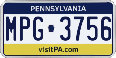 PA license plate MPG3756