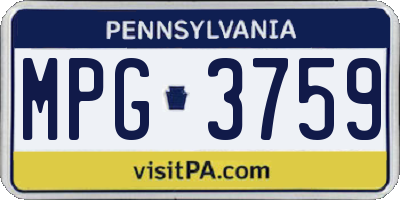PA license plate MPG3759