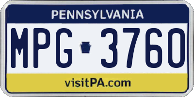 PA license plate MPG3760