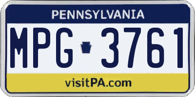 PA license plate MPG3761