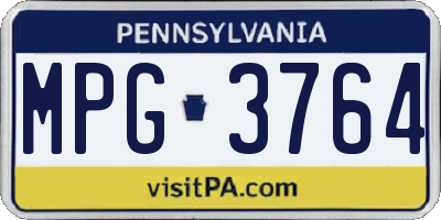 PA license plate MPG3764
