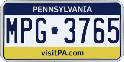 PA license plate MPG3765