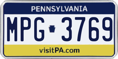 PA license plate MPG3769