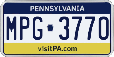 PA license plate MPG3770