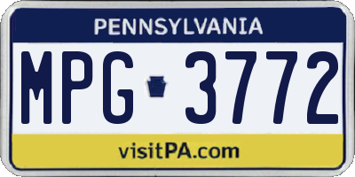 PA license plate MPG3772
