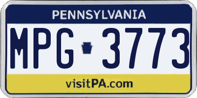 PA license plate MPG3773