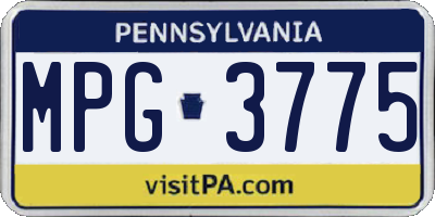 PA license plate MPG3775