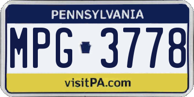 PA license plate MPG3778