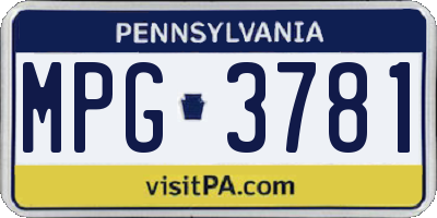 PA license plate MPG3781
